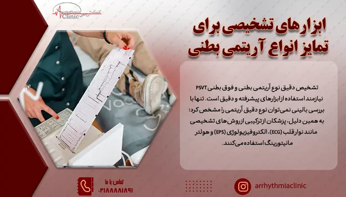 تشخیص دقیق نوع آریتمی بطنی و فوق بطنی نیازمند استفاده از ابزارهای پیشرفته و دقیق است.