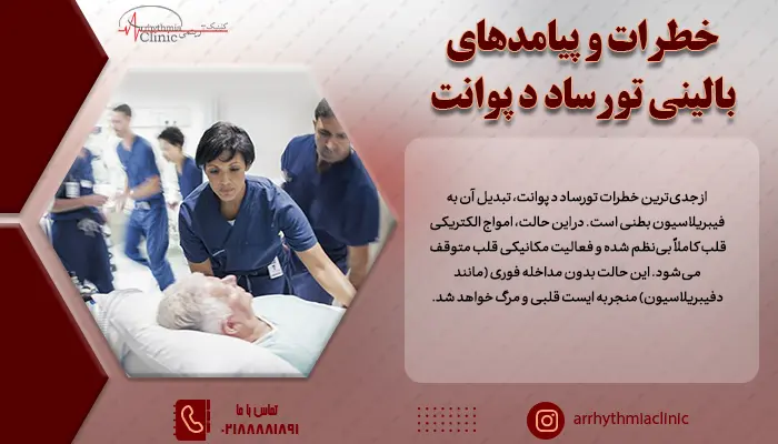 تورساد دی پوینت اگر بهموقع تشخیص داده نشود، میتواند عوارض بسیار خطرناکی ایجاد کند که برخی از آنها کشنده هستند.