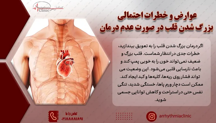 نارسایی قلبی شدید از خطرات عدم درمان بزرگ شدن قلب است
